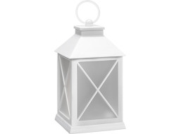 Solight LED vánoční lucerna bílá, 20cm, časovač, 2x AA