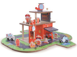 2Kids Toys Dřevěná stanice Hasiči 2 v 1