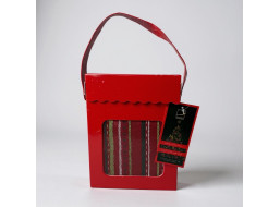 Sada utěrek MAGICAL CHRISTMAS v dárkovém balení - 2 kusy - červená/pruhy