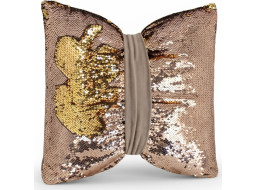 Dekorační polštář GLAM SHINE 40x40 cm - béžový/zlatý