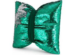 Dekorační polštář GLAM SHINE 40x40 cm - zelený/stříbrný
