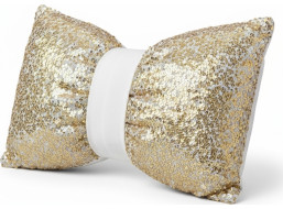 Dekorační polštář GLAM SHINE 30x50 cm - zlatý/bílý