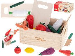 Dřevěná krájecí zelenina v krabici s příslušenstvím