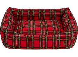 Pelíšek pro psy/kočky s vánočním motivem 70x60 cm - červený károvaný