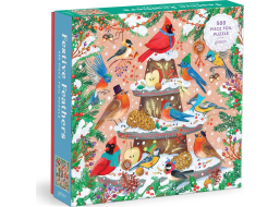 GALISON Metalické čtvercové puzzle Sváteční ptactvo 500 dílků