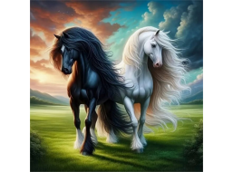 NORIMPEX Diamantové malování Černá a bílá 30x40cm