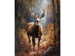 NORIMPEX Diamantové malování Jelen v lese 30x40cm