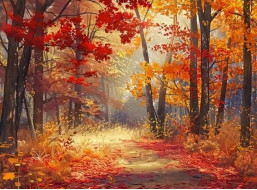 NORIMPEX Diamantové malování Les v barvách podzimu 30x40cm