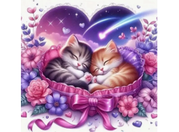 NORIMPEX Diamantové malování Spící koťata 30x40cm