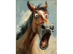 NORIMPEX Diamantové malování Udivený kůň 30x40cm