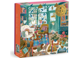 GALISON Metalické čtvercové puzzle Odpoledne v knihkupectví 500 dílků