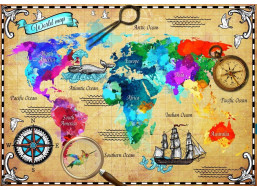 BLUEBIRD Puzzle Barevná mapa světa 2000 dílků