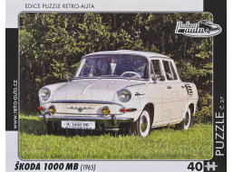 RETRO-AUTA Puzzle č.27 ŠKODA 1000 MB (1965) 40 dílků