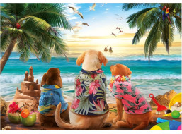 EDUCA Puzzle Psi na pláži 1000 dílků