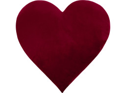 Tvarovaný polštář CLEO Velvet SRDCE - 35x35 cm - bordó