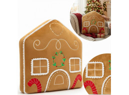 Tvarovaný polštář PERNÍKOVÝ DOMEČEK - 35x25 cm