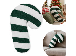 Tvarovaný polštář LÍZÁTKO - 42x20 cm - zelený/bílý