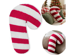 Tvarovaný polštář LÍZÁTKO - 42x20 cm - červený/bílý