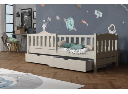 Dětská postel z masivu borovice BEN se šuplíky - 180x80 cm - KAŠMÍROVÁ