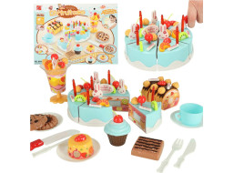 Narozeninový dort a sladkosti 75 prvků - modrá