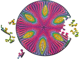 CURIOSI Oboustranné dřevěné puzzle Double: Hippie 88 dílků