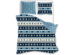 Bavlněné povlečení MAGIC WINTER Vločky - modré - 220x200 cm