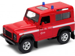Welly - Land Rover Defender model 1:34 červený hasiči