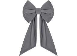 Ozdobná mašle DECO Velvet Glam Bow 50x40+50 cm - šedá