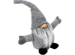 Vánoční skřítek 32 cm - šedý
