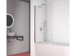 Aqualine Vanová zástěna 900x1500mm, chrom, čiré sklo 6590150