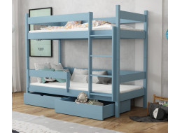 Dětská patrová postel z masivu borovice LEGEND se šuplíky - 200x90 cm
