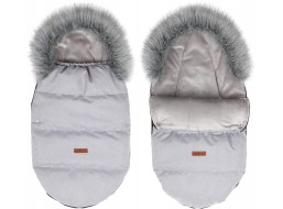 Dětský fusak do kočárku BABYMAM Premium - světle šedý melange/šedý