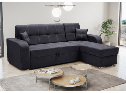 Rohová sedací souprava SOLUŇ - černá, pravá