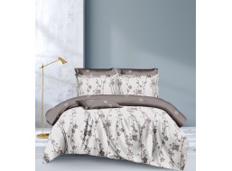 Ložní povlečení z mikrovlákna SATIN TOUCH - 160x200 cm - bílé/hnědé