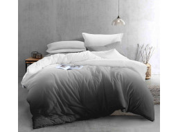Ložní povlečení z mikrovlákna NATURAL GRAY - 160x200 cm - šedé/bílé