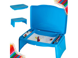 Dětský stolek do auta s úložným prostorem - modrý