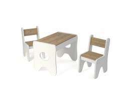 Dětský stolek se šuplíkem a dvěma židličkami - dub craft zlatý