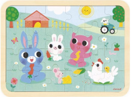 JANOD Dřevěné puzzle s hledáním rozdílů Farma 24 dílků