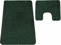 Sada koupelnových předložek s výřezem TÁŇA - flora - lahvově zelená