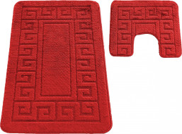 Sada koupelnových předložek s výřezem TÁŇA - greek - červená