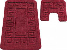 Sada koupelnových předložek s výřezem TÁŇA - greek - tmavě červená