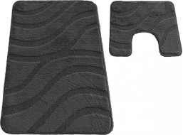 Sada koupelnových předložek s výřezem TÁŇA - symphony - titanová šedá