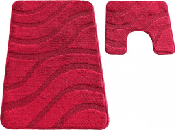 Sada koupelnových předložek s výřezem TÁŇA - symphony - červená