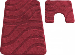 Sada koupelnových předložek s výřezem TÁŇA - symphony - tmavě červená