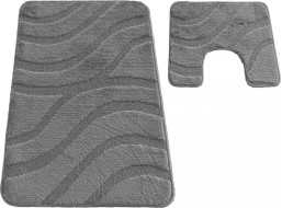 Sada koupelnových předložek s výřezem TÁŇA - symphony - tmavě šedá