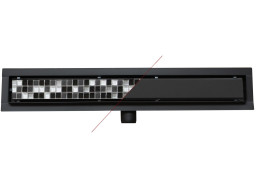 Sprchový žlab MAXMAX Mexen FLAT 2v1 - černý, 1710110 - 110 cm