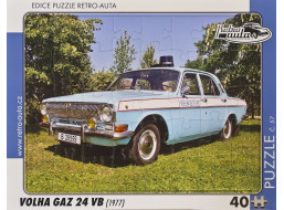 RETRO-AUTA Puzzle č.57 VOLHA GAZ 24 VB (1977) 40 dílků
