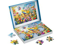 EUROGRAPHICS Puzzle Connecting Pieces: Hraví zahradní ptáci 24 dílků