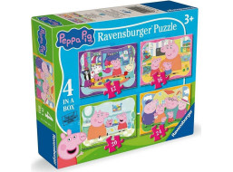 RAVENSBURGER Puzzle Prasátko Peppa 4v1 (12,16,20,24 dílků)