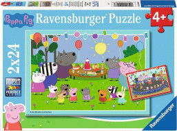 RAVENSBURGER Puzzle Prasátko Peppa na oslavě 2x24 dílků